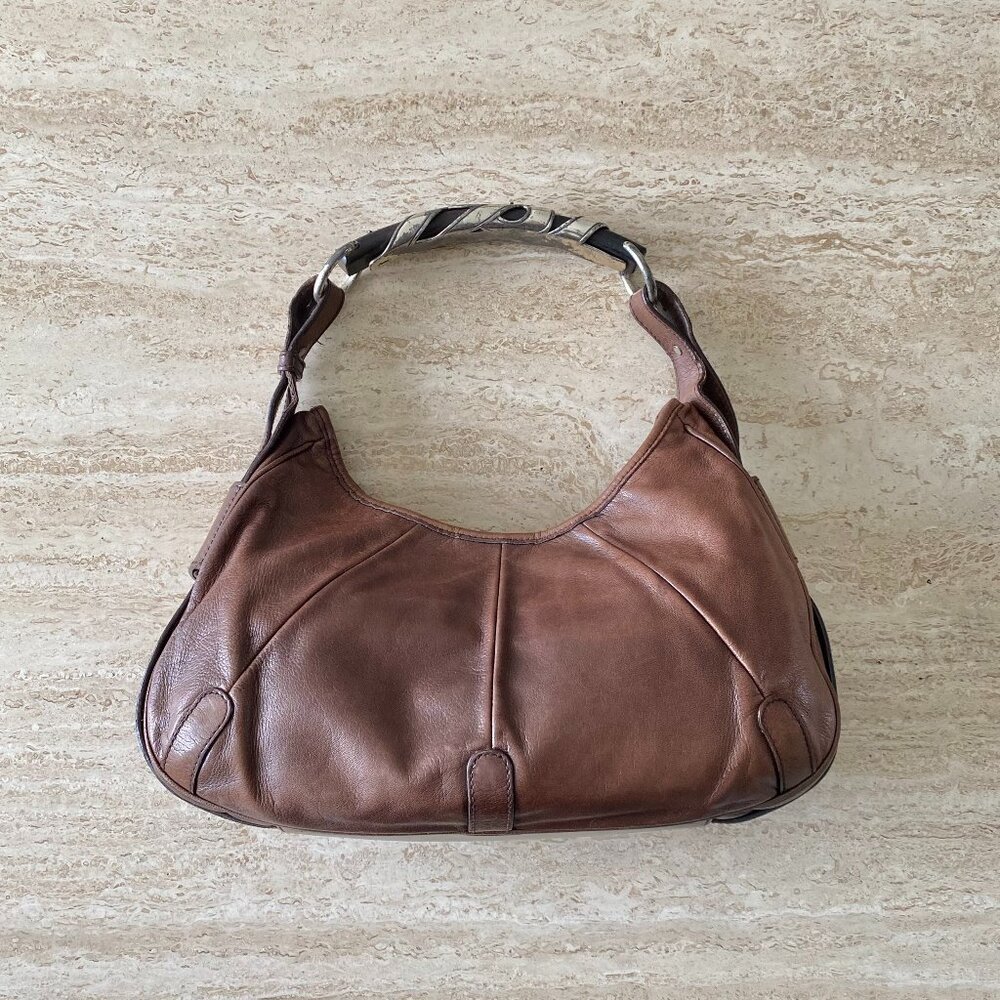 Vintage Yves Saint Laurent Mombasa Metal/Wooden Handle Bag